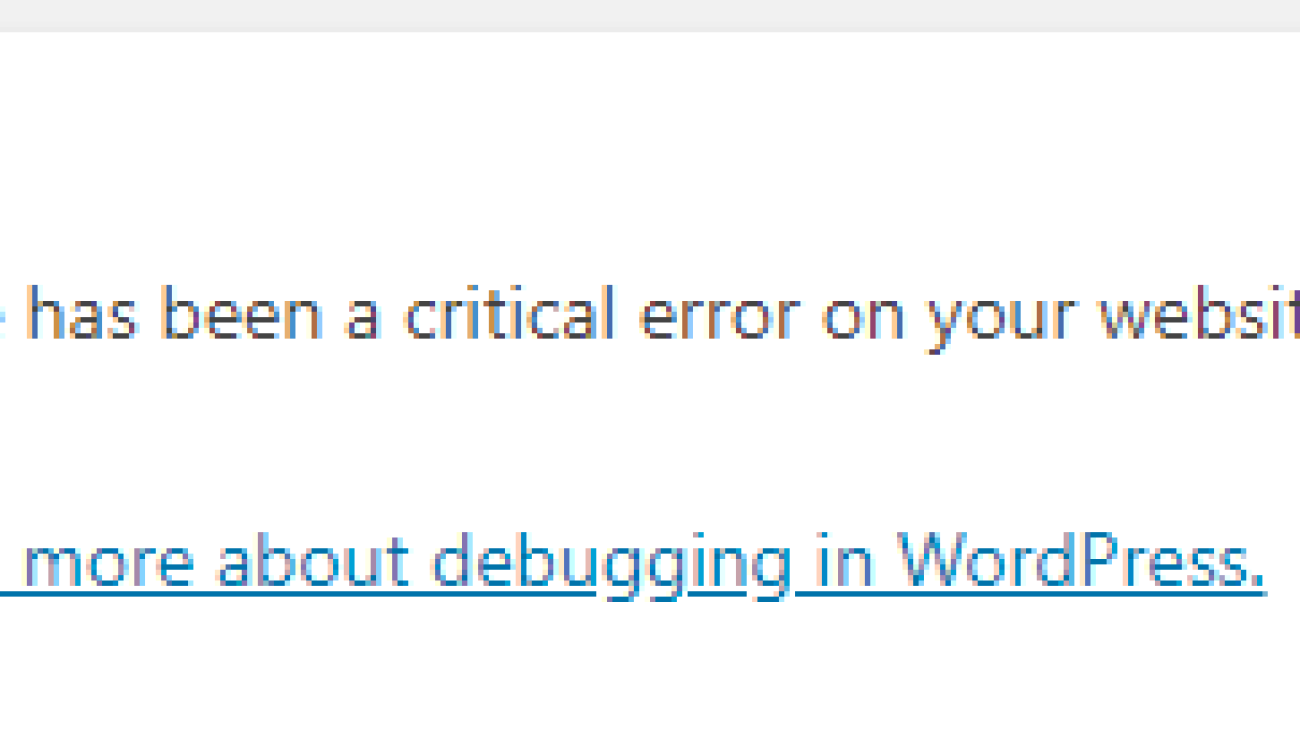 wp critical error